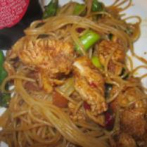 Chili Chicken and Asparagus Lo Mein